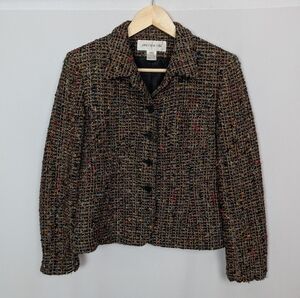 Jones New York sz. 6 Wool Multicolored Tweed Jacket Blazer Classy Fully Lined